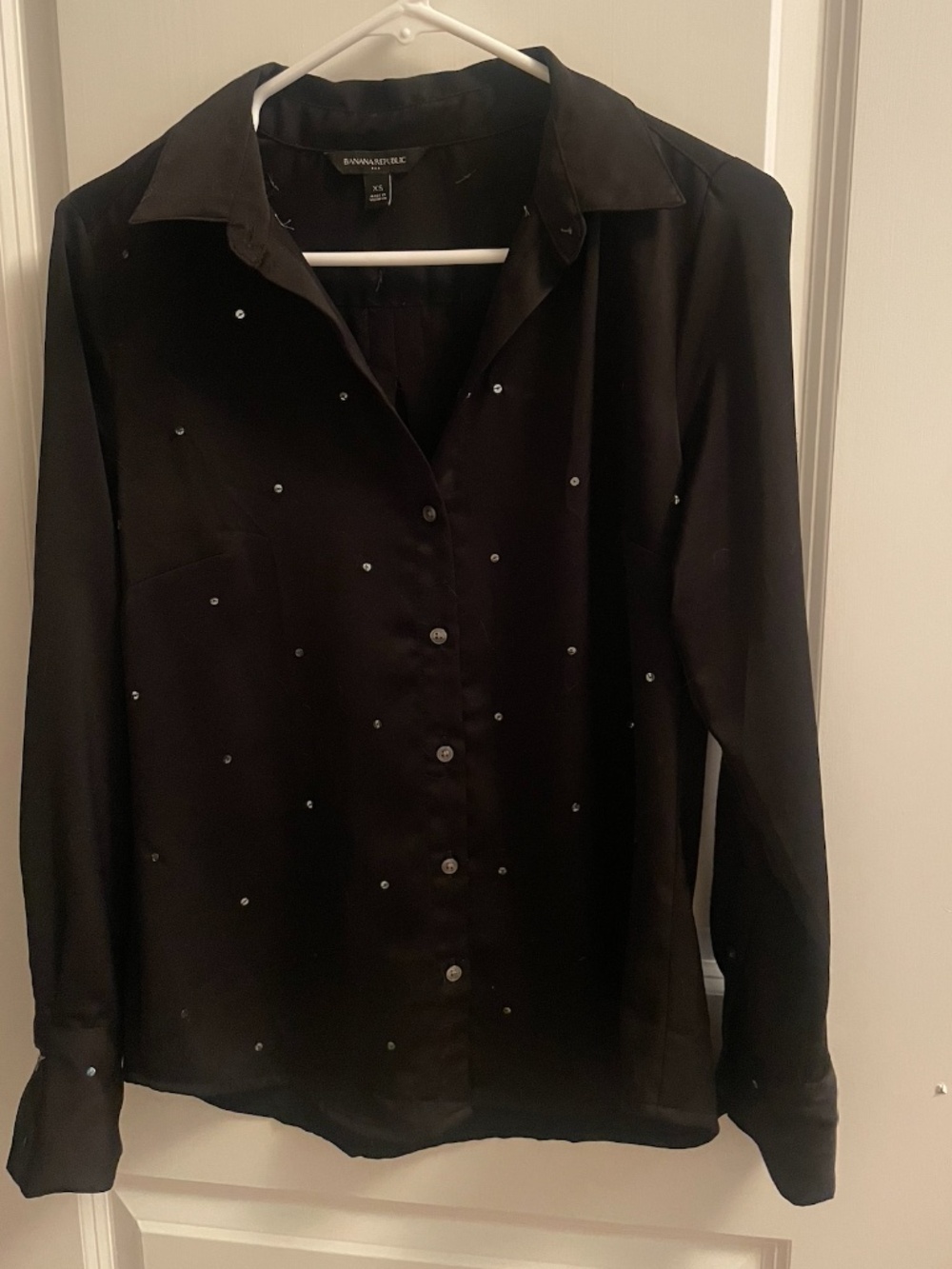 black banana republic silky sequin shirt